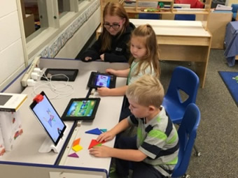 Students working on iPads